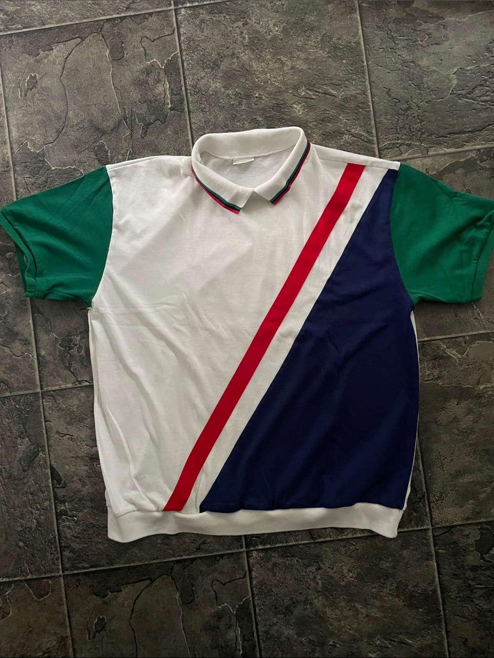 JANTZEN Vintage Preppy Classic Colourblock Retro Coastal Sporty Urban Polo Shirt